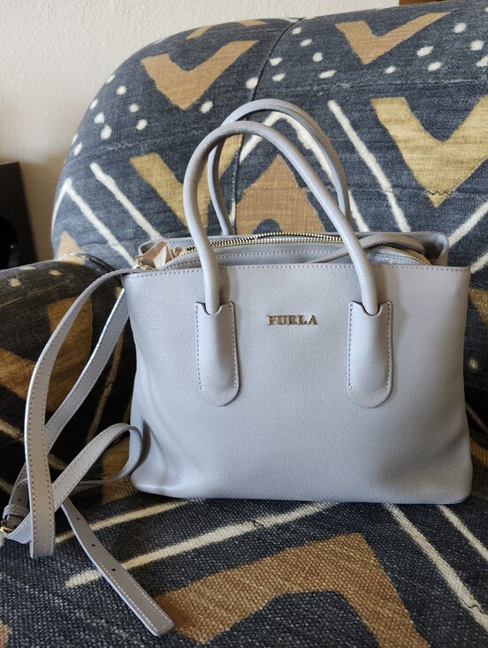 Furla Handbags - Sale🥳 Furla Mini Crossbody Satchel Bag - Light Grey Saffiano Leather